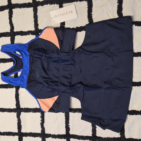 Athleta Tri-SSential Loose Triathlon Tank Tankini Top Swim Run Bike Wicking - Picture 3 of 7